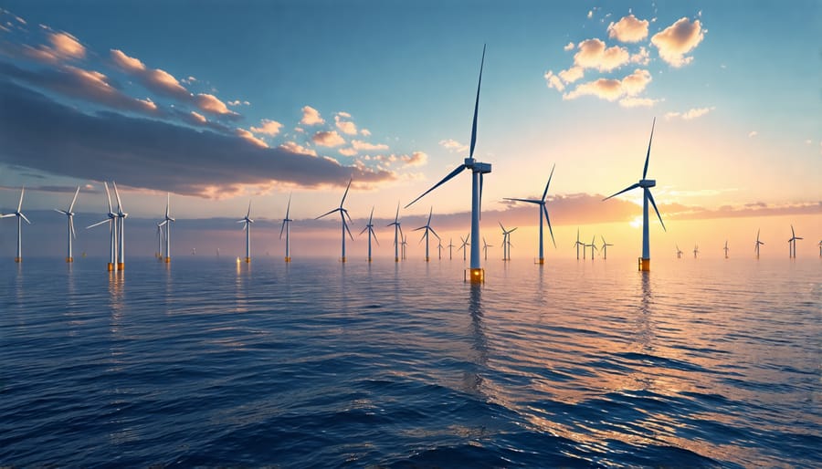 Cutting-edge offshore wind farm demonstrating the industry's technological progress