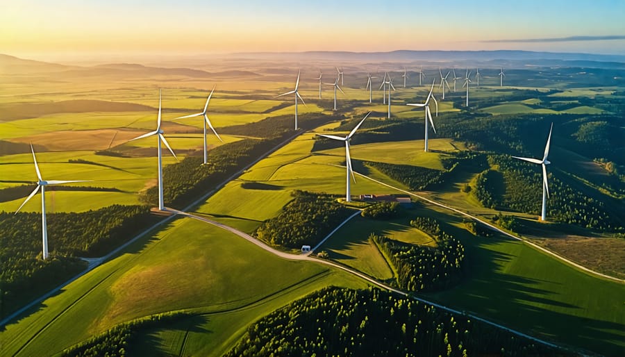 Expansive wind farm generating clean energy