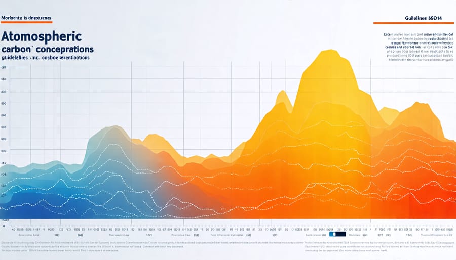 Graph illustrating the rise in atmospheric CO2 levels since the industrial revolution