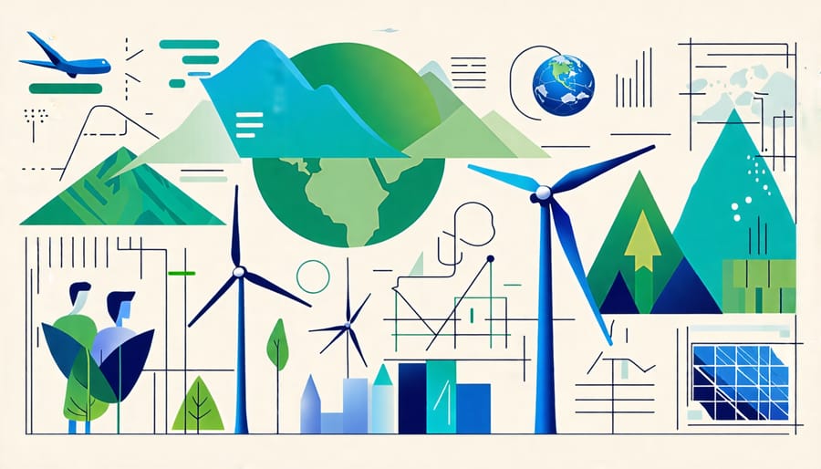 Collage illustrating the key advantages driving the growth of wind power