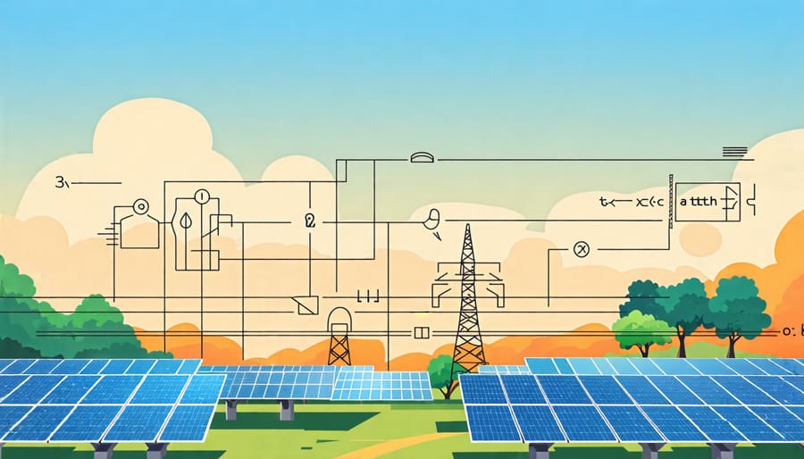 Diagram explaining AI techniques used to increase solar panel efficiency