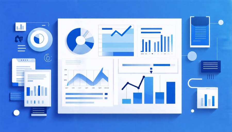 Visual representation of financial model components such as cash flow projections and ROI