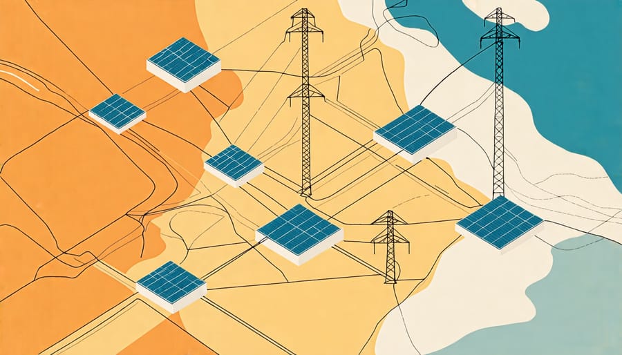 Conceptual map showing enhanced grid resilience through technology