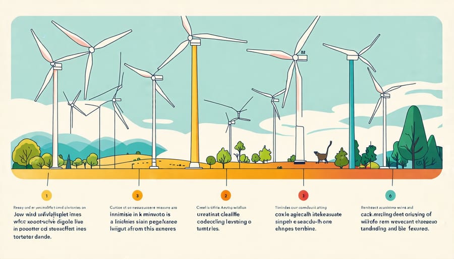 Diagram depicting wildlife protection measures for wind energy projects