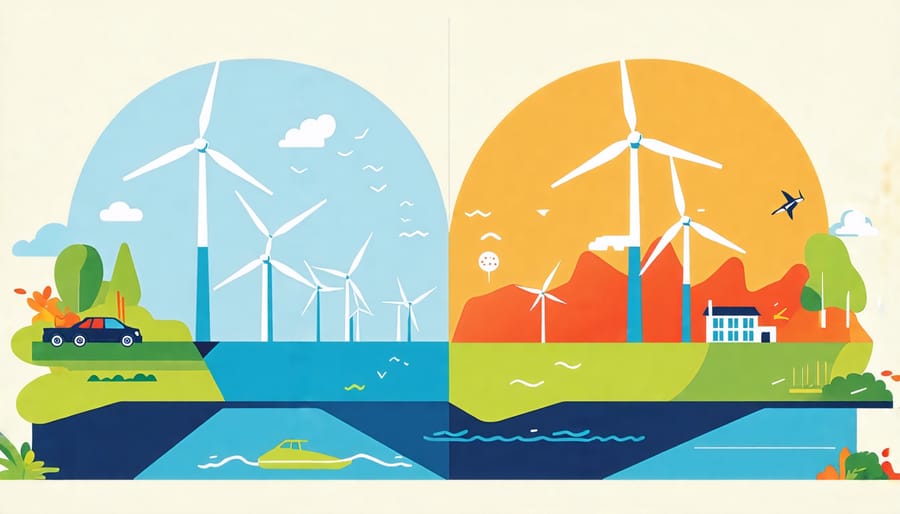 Infographic illustrating the environmental benefits of wind power